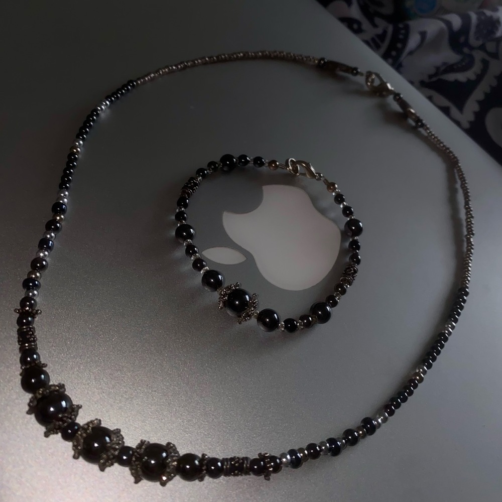 Matching necklace and bracelet set